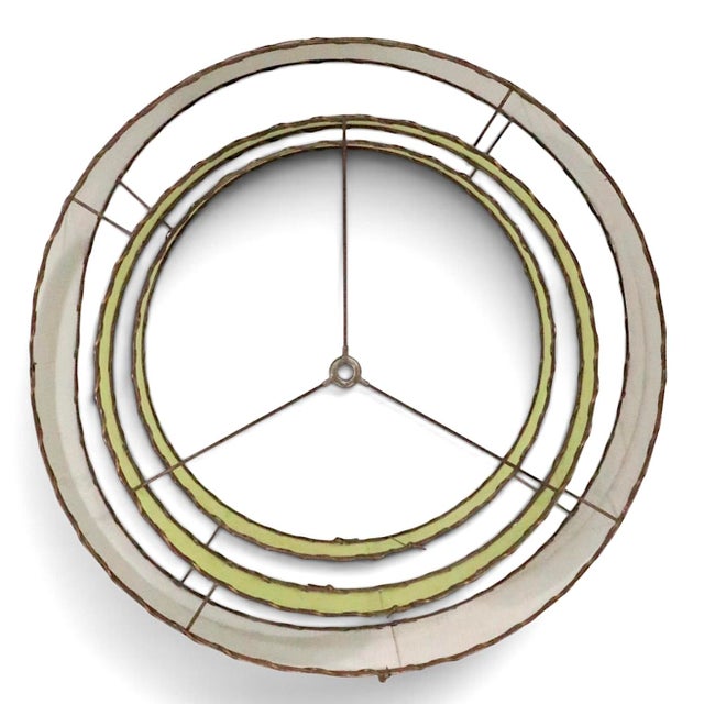 Metal 1950s Mid Century Modern Three Tier Fiberglass Lamp Shade For Sale - Image 7 of 9