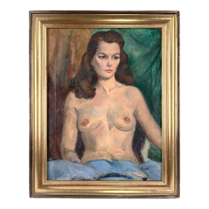 Seated Nude Woman American Impressionist School 1940s by Fred Yost