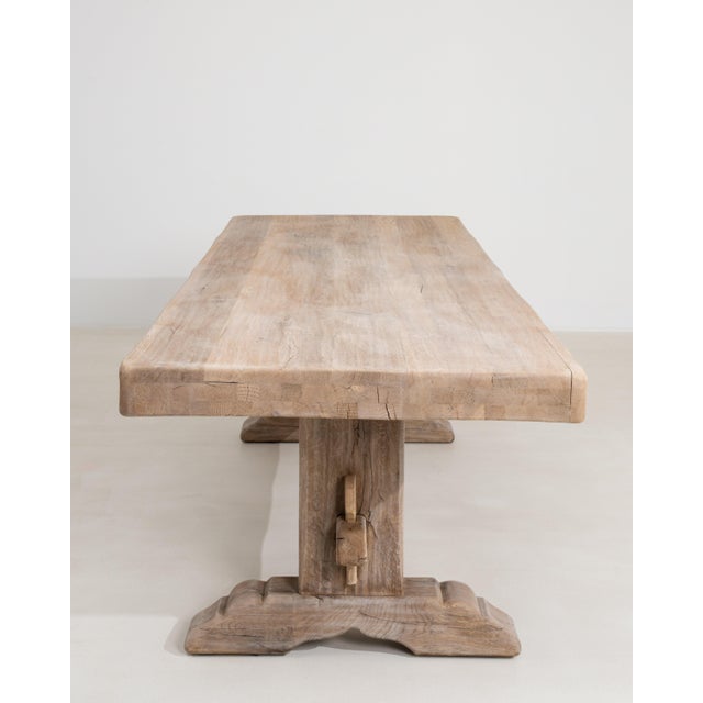 Oak Trestle Dining Table, Antique, France, Circa 1970 For Sale - Image 4 of 12