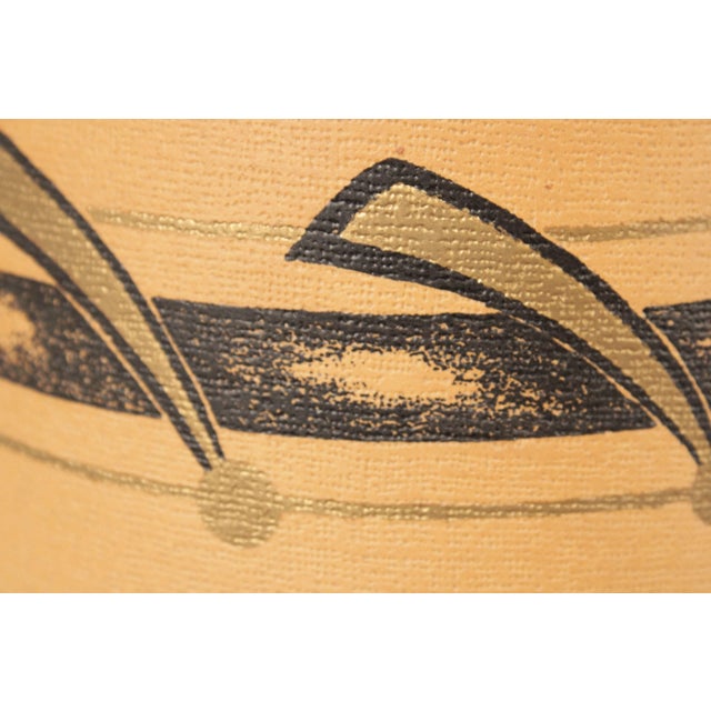 Beige Mid Century Modern Ceramic Table Lamp with Drum Shade For Sale - Image 8 of 13