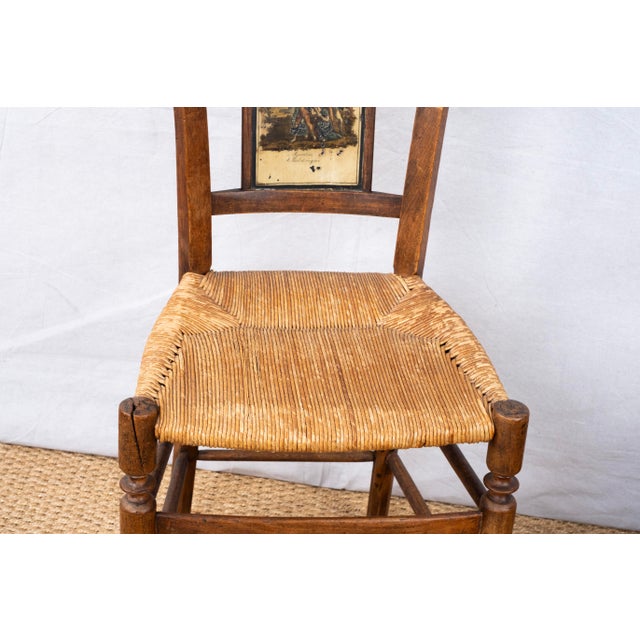 Late 19th Century Pair of Antique Rush Seat Chairs For Sale - Image 5 of 12