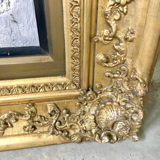 45" Large Gilt Victorian Picture Frame For Sale - Image 4 of 12