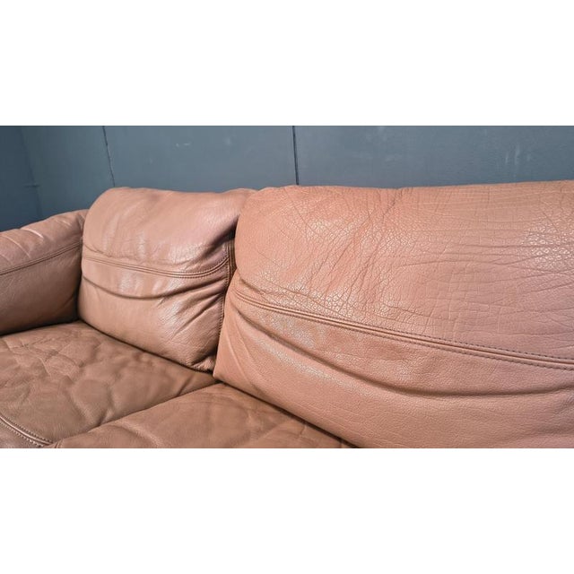 Brown Danish Leather and Teak 3-Seater Sofa from Mikael Laursen, 1970s For Sale - Image 8 of 15