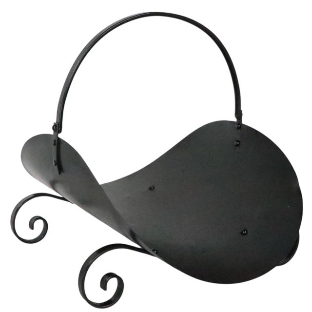 Metal Mid 20th Century Metal Firewood Log Holder For Sale - Image 7 of 10