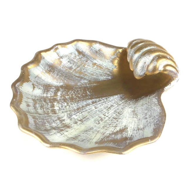Lovely vintage shell design by Stangl. We have a smaller version of this piece in another listing. Vintage gold hand...