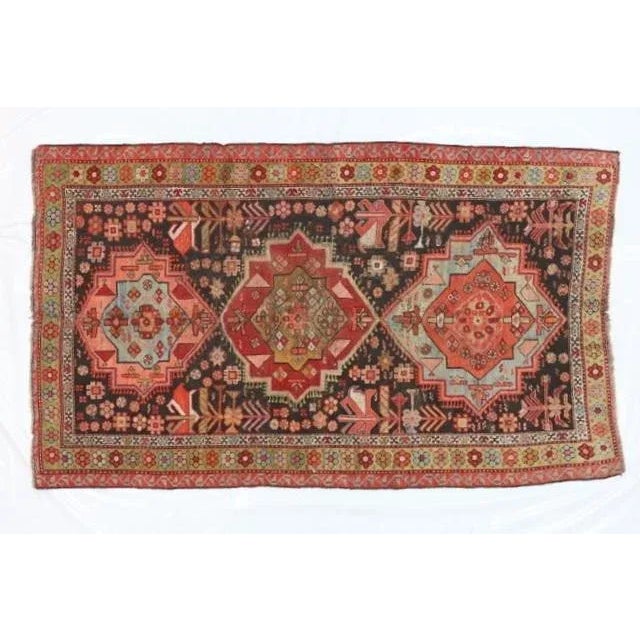 Wool on wool pile genuine hand made North west antique Persian Bakhshaish rug-