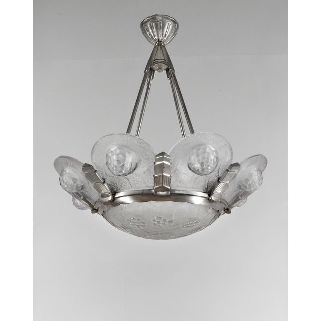 Art Deco French Art Deco Chandelier by Simonet Freres - 1930 France For Sale - Image 3 of 14