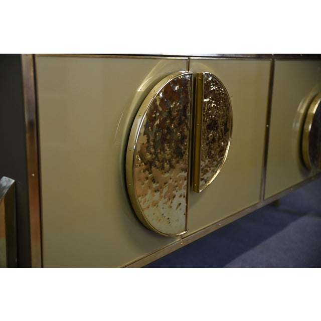 Not Yet Made - Made To Order Italian Birch Sideboard Embellished With Gold Glass and Brass Handles For Sale - Image 5 of 11