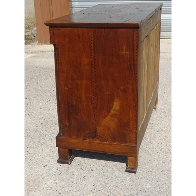 Antique Sideboard with Diamond-Shaped Wood Marquetry Top For Sale - Image 18 of 18