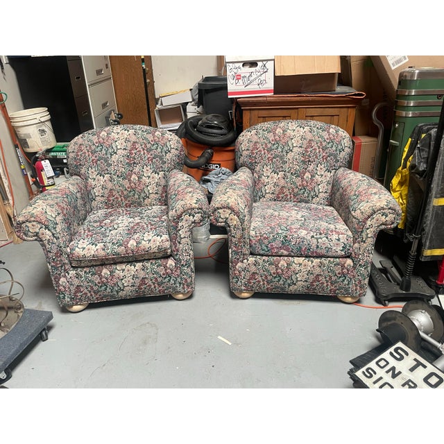 Floral Lounge Arm Chairs For Sale In Dallas - Image 6 of 9