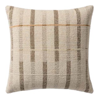 Ivory and Brown Pillow For Sale