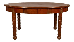 Antique Oval Dining Room Table from Indonesia with Spindle Legs and Warm Patina