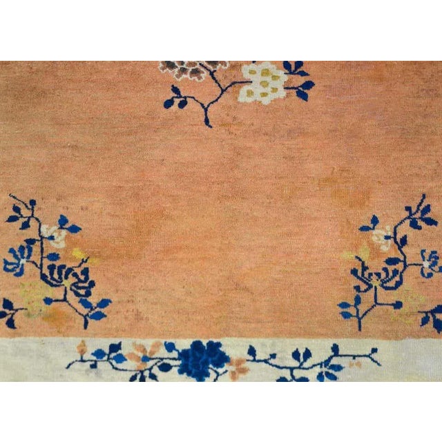Apricot Early 20th Century Chinese Mandarin Rug For Sale - Image 8 of 12