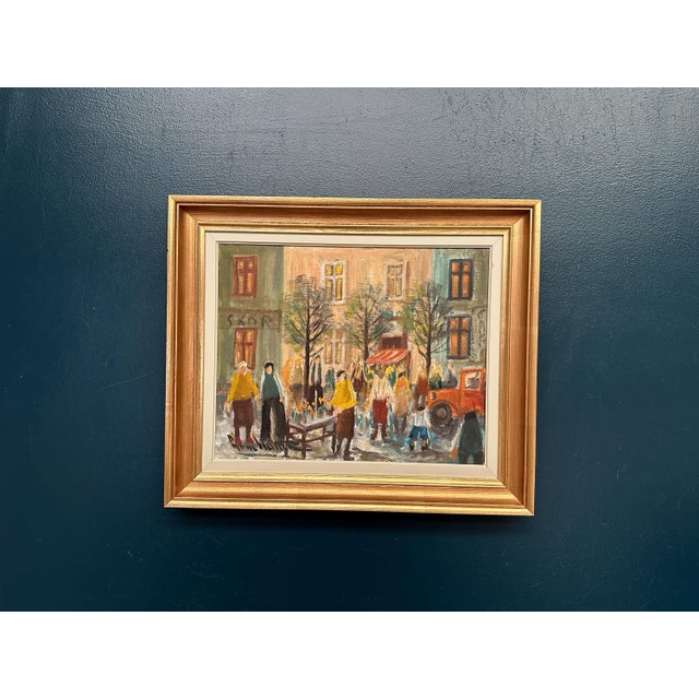 Arne Wallsten, Market Scene, 1960s, Oil Painting on Canvas, Framed For Sale - Image 13 of 18