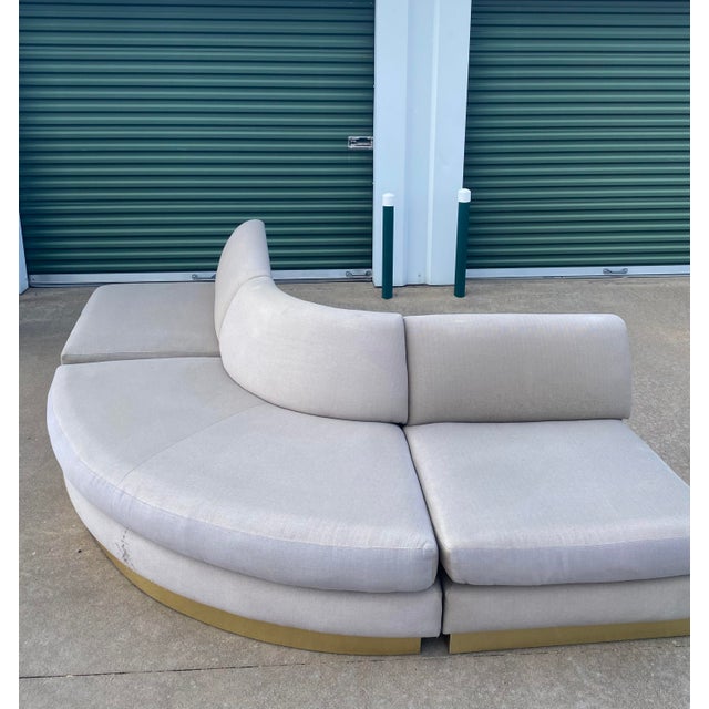 Sectional Sofa With Brass Plinth Base For Sale - Image 10 of 18