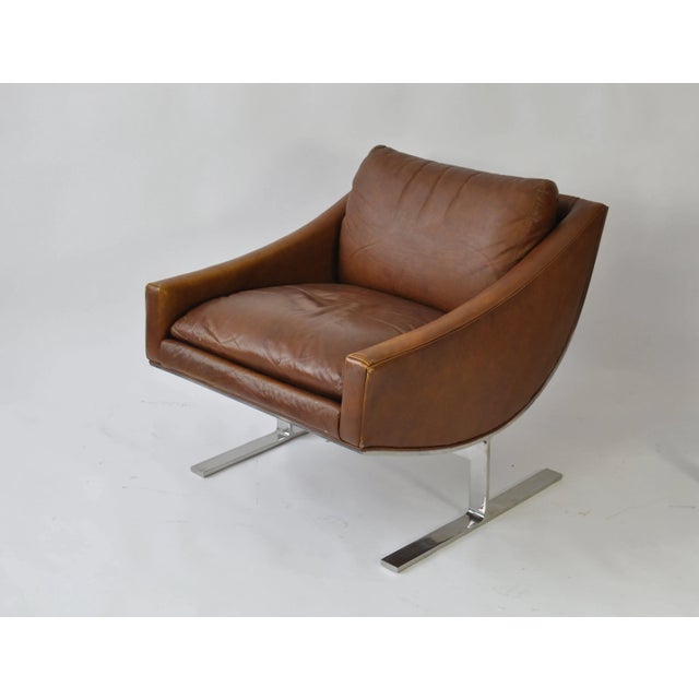 Mid-Century Modern Kipp Stewart Leather Lounge Chairs - a Pair For Sale - Image 3 of 7