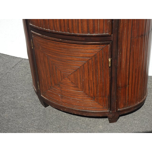 Vintage McGuire Faubourg Collection Oval Nightstand Chest With Drawer For Sale - Image 10 of 10