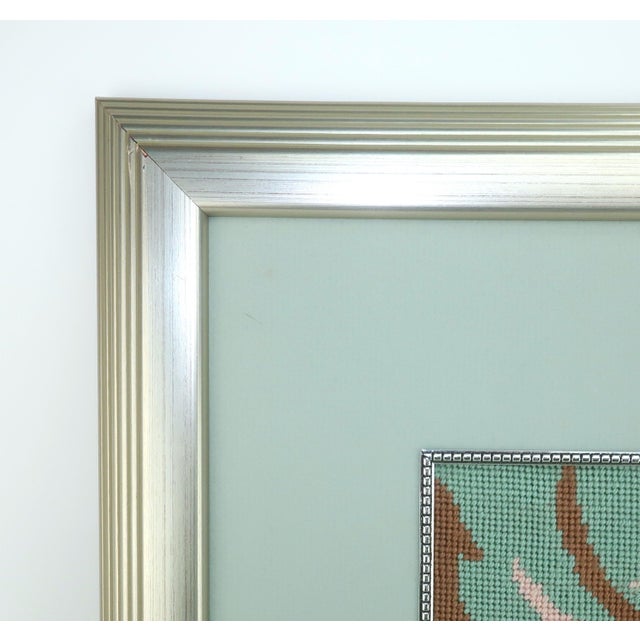 Late 20th Century Art Deco Style Needlepoint Pastel Lady Wall Hanging in Manner of Georges Lepape For Sale - Image 5 of 7