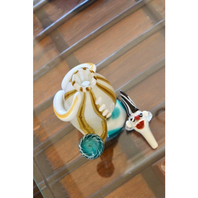 Turquoise 1980s Italian Murano Clown Glass Decanter For Sale - Image 8 of 9