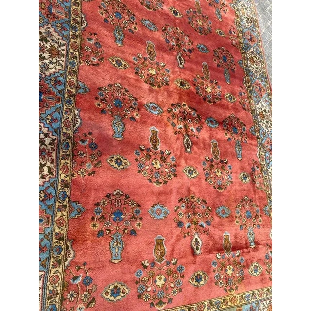 Beautiful mid century design Transylvanian rug with beautiful floral design and beautiful colors, entirely hand knotted...