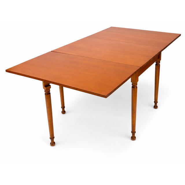 Brown 1970s Authentic Stickley Sold Wood Drop Leaf Dining Table For Sale - Image 8 of 12