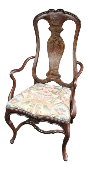 Italian Style Faux Painted Chinoiserie Arm Chair