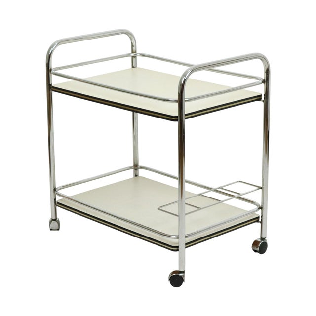 Metal Vintage Serving Cart in Chrome, 1960s For Sale - Image 7 of 16