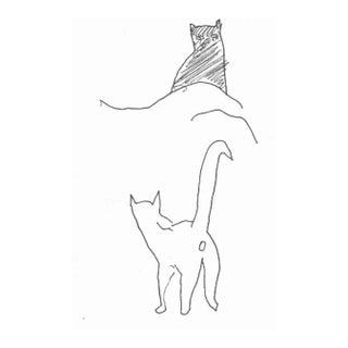1960s Neil Meitzler Cat Miniature Drawing For Sale