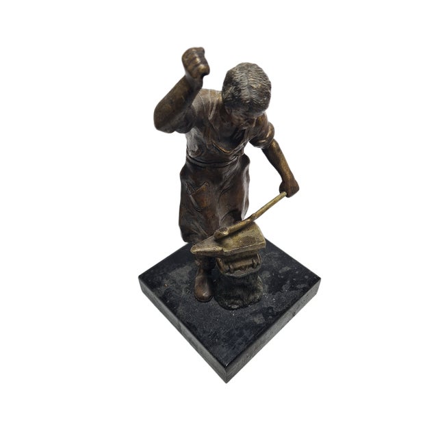 Black Sculpture of the Smith, Poland, 1950s For Sale - Image 8 of 17