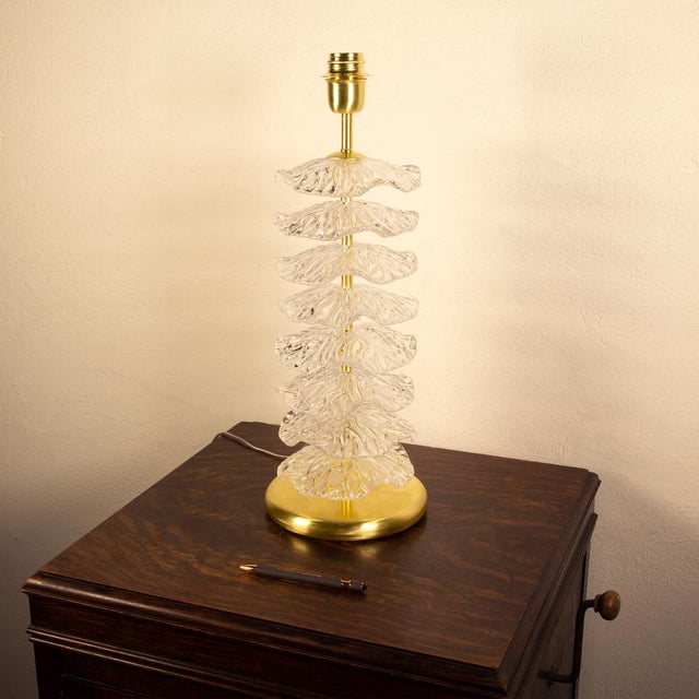 Table Lamp with Artistic Glass of Murano Ambrati and Brushed Metal Structure, Italy, 2000s For Sale - Image 4 of 14
