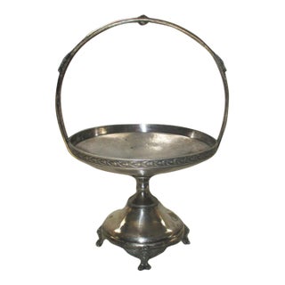 Antique Pairpoint MFG Co Ornate Silverplate With Griffin Feet Brides Basket For Sale