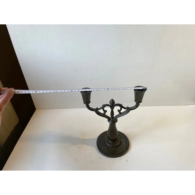 Art Deco Candelabra in Disko Metal by Just Andersen, 1930s For Sale - Image 6 of 8