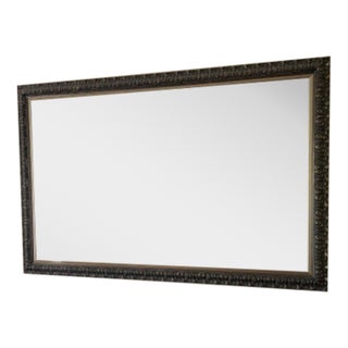 Custom Ornate Antiqued Metallic Statement Wall Mirror - 35" X 59" For Sale