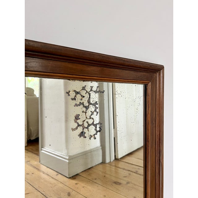 Antique Rustic French Wall Mirror with Original Foxed Glass, 1890s For Sale - Image 4 of 12