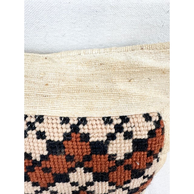 Vintage Handmade Boho Chic Needlepoint Pillow For Sale - Image 4 of 9