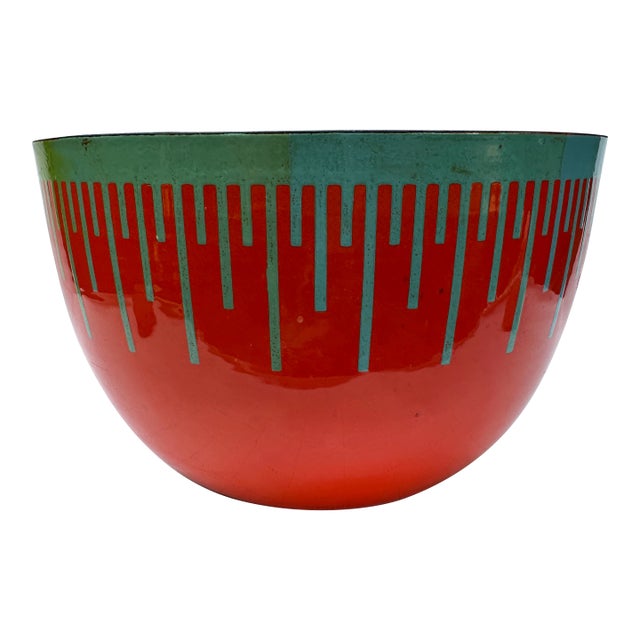 Mid Century Modern Anuszkiewics Op Art Enameled Bowl For Sale