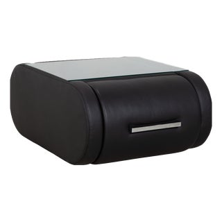 Joop! Swing Nightstand Side Table Sideboard Leather Black with Drawer and Shelf For Sale