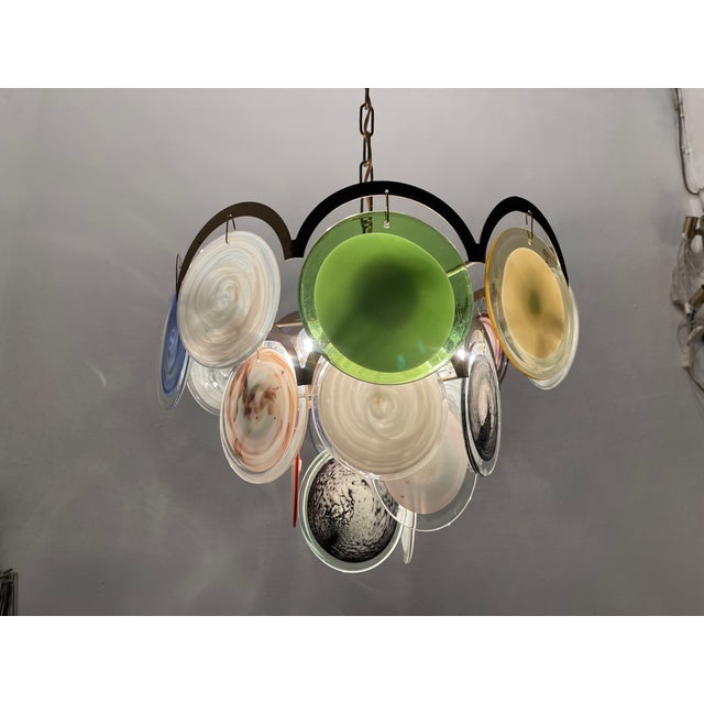1970s Space Age Murano Glass Disc Chandelier, 1970s For Sale - Image 5 of 12