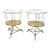 Italian Solid Brass Two Tier Side Tables With Recessed Glass Tops a Pair For Sale