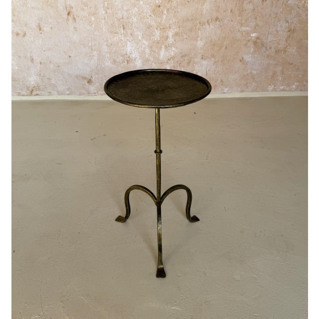 Small Spanish Gilt Iron Drinks Table on a Tripod Base For Sale - Image 4 of 12