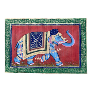 Vintage Indian Elephant Gouache Painting
