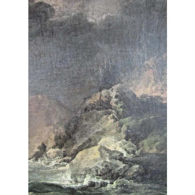 Dark Pink Original Claude Vernet 1773 a Shipwreck in Stormy Seas Oil on Canvas With Coa For Sale - Image 8 of 18