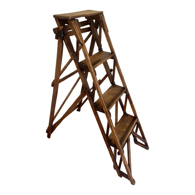 Late 19th Century Hatherley Patent Lattistep Library Ladder For Sale