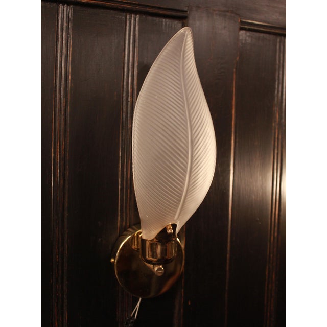 Murano Glass Leaf Wall Sconce, 1990s For Sale - Image 6 of 7