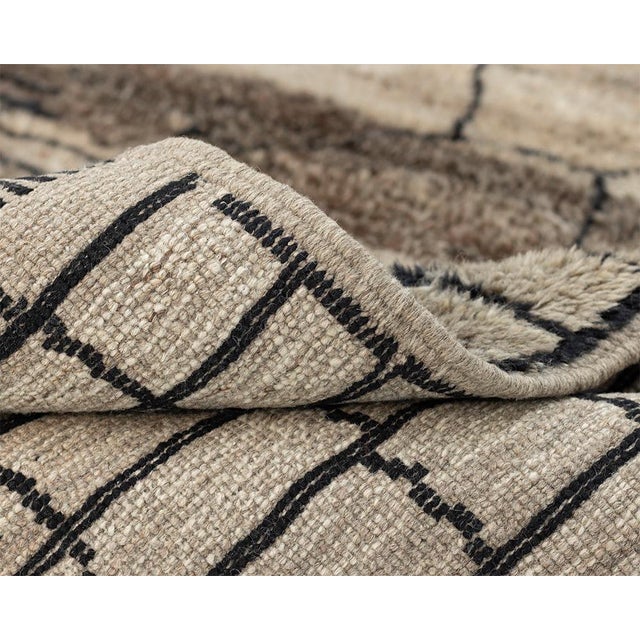 Contemporary Hand-Knotted Wool Rug by Azele Studio For Sale - Image 3 of 8