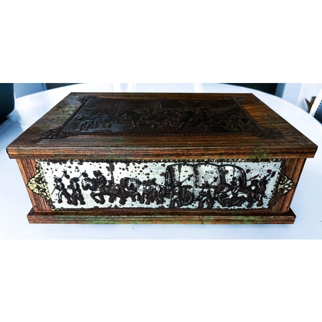 Large Antique Embossed Case, 1890s For Sale - Image 3 of 18