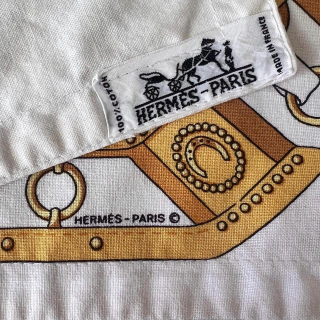 Textile Rare vintage Hermes Paris placemats from 1979 // set of 6 cotton placemats // equestrian motif // horses // collectible luxury homegoods For Sale - Image 7 of 14