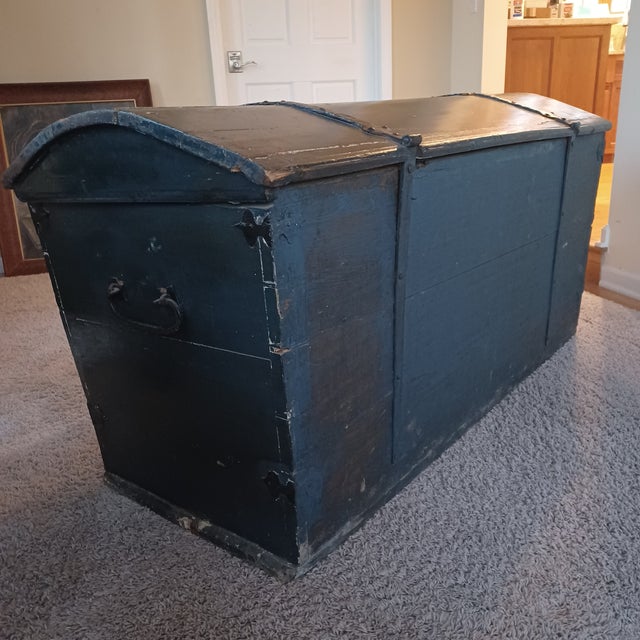 Wood Early 19th Century Swedish Dome Top Wedding Trunk For Sale - Image 7 of 13