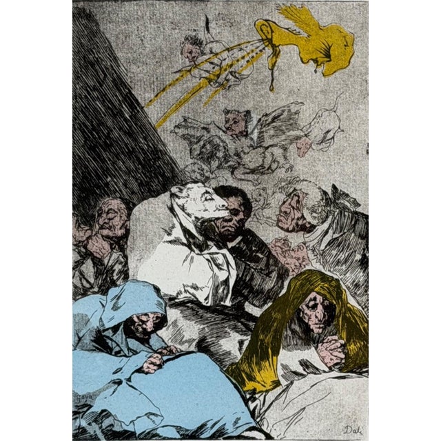 Surrealism 1970s Salvador Dali Les Caprices De Goya Rasputin Hand Signed Etching Surreal Rare Art For Sale - Image 3 of 5