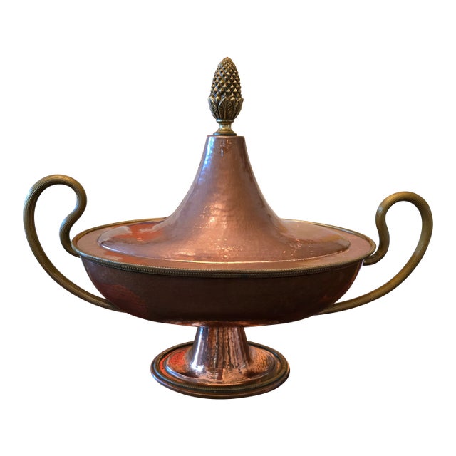 Antique Neoclassical Italian Copper Centerpiece Urn For Sale